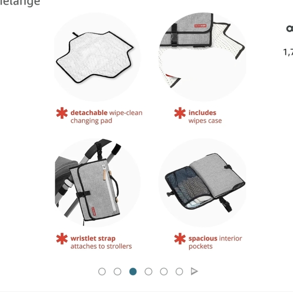 SKIP HOP* portable change pad for babies. Lots of pouches and space for all - Picture 9 of 12